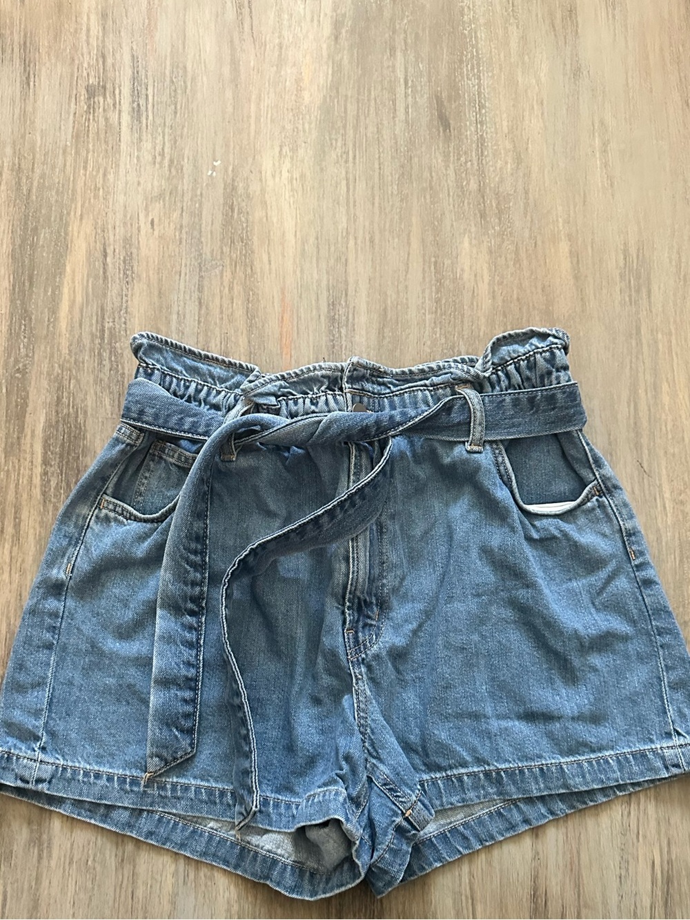 OAK + FORT Denim Tie Waist Shorts - Picture 3 of 4